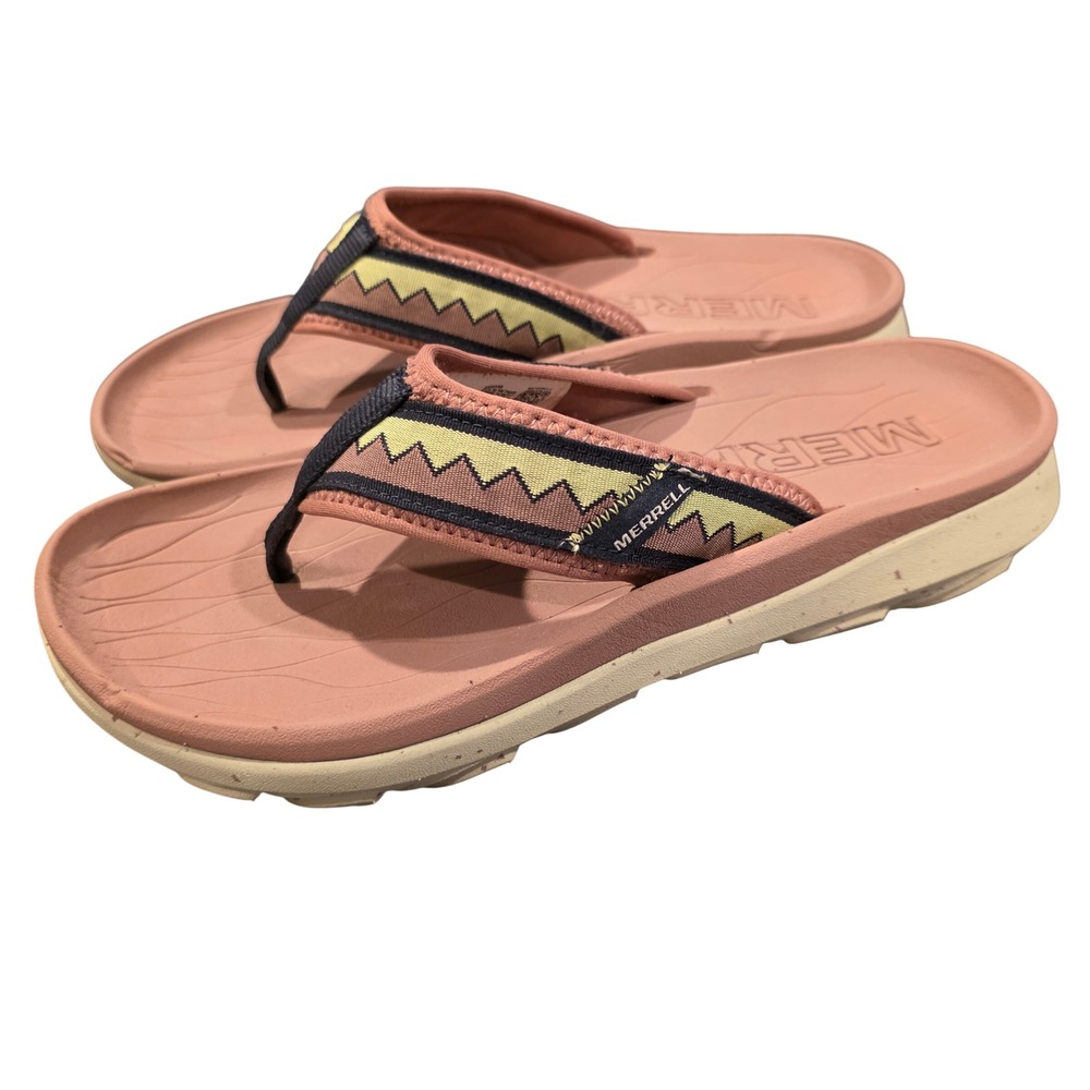 Merrell Hut Ultra Flip Sandals Womens 11 Pink Geometric Comfort Thong J005548